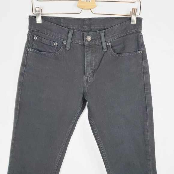 Levis 511 Men Denim Stone Wash Dark Slim Fit Zip Fly Casual Jeans Size 29x30 - Picture 2 of 11